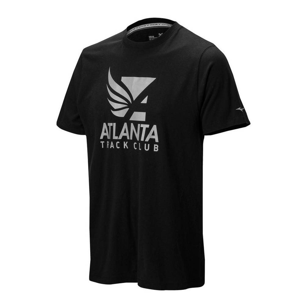 Camiseta Mizuno Atlanta Track Club Sport - Homem - Pretas - QWJVF7231